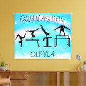 Girls Gymnastics Rainbow Wirbel Leinwanddruck (Insitu (Wohnzimmer))