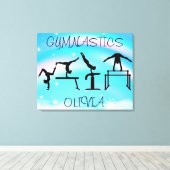 Girls Gymnastics Rainbow Wirbel Leinwanddruck (Insitu (Holzboden))