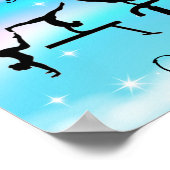 Girls Gymnastics Rainbow Wirbel Poster (Ecke)