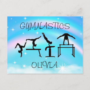 Girls Gymnastics Rainbow Wirbel Postkarte