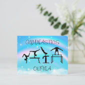 Girls Gymnastics Rainbow Wirbel Postkarte (Stehend Vorderseite)