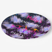 Girls Gymnastics Sparkle Ribbon Geburtstagsparty Pappteller (Schrägansicht)