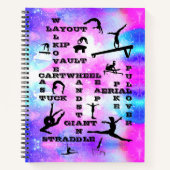 Girls Gymnastics SpiralNotebook mit ihrem Namen Notizblock (Vorderseite)