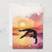 Girls Gymnastics Sunset Beach Geburtstag Einladung (Rückseite)