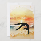 Girls Gymnastics Sunset Beach Geburtstag Einladung (Rückseite)