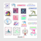 Girls Gymnastics Variety Pack of Stickers Aufkleber (Blatt)