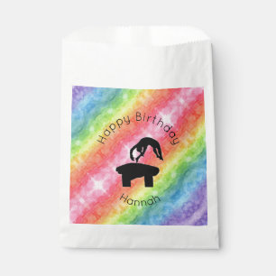 Girls Gymnastics Vault "Happy Birthday" Regenbogen Geschenktütchen