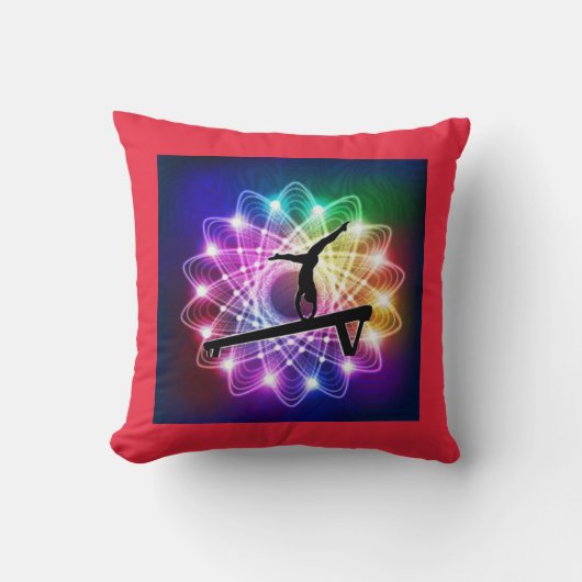 Girls Gymnastik Balanceabgleich Individuelle Name Kissen (Vorderseite)