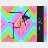 Girls Gymnastik Bars farbenfrohe Fleece Blanket (Vorderseite (Horizontal))