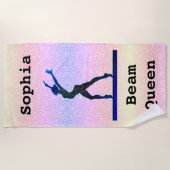 Girls Gymnastik Beam Queen Imitats Glitzer Beach T Strandtuch (Vorderseite)