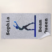 Girls Gymnastik Beam Queen Imitats Glitzer Strandtuch (Vorderseite)