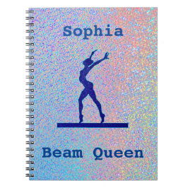 Girls Gymnastik Beam Queen Spiral Foto Notebook Notizblock