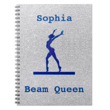 Girls Gymnastik Beam Queen Spiral Foto Notebook