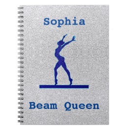 Girls Gymnastik Beam Queen Spiral Foto Notebook Notizblock
