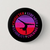 Girls Gymnastik Charakterstärke Courage Button (Vorderseite)