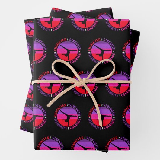 Girls Gymnastik Charakterstärke Courage Geschenkpapier Set (Beispiel)