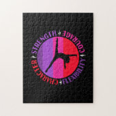 Girls Gymnastik Charakterstärke Courage Puzzle (Vertikal)