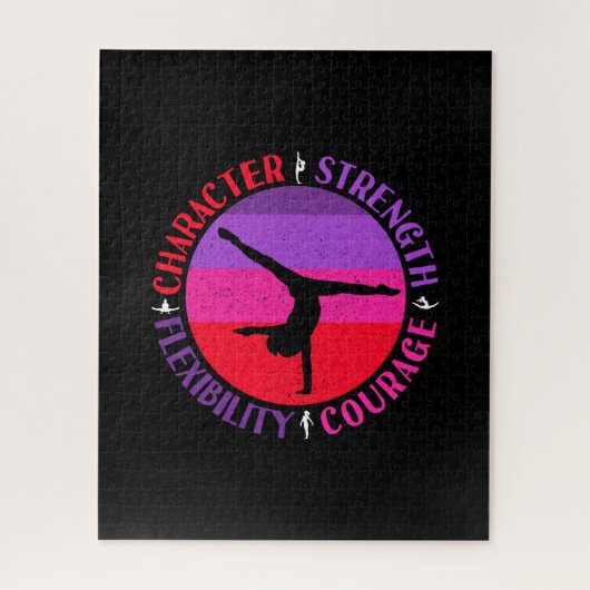 Girls Gymnastik Charakterstärke Courage Puzzle (Vertikal)