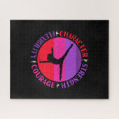 Girls Gymnastik Charakterstärke Courage Puzzle (Horizontal)