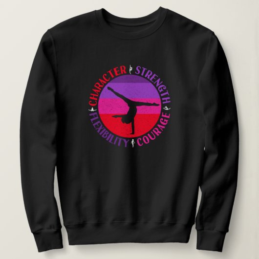 Girls Gymnastik Charakterstärke Courage Sweatshirt (Design vorne)