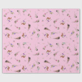 Girls Gymnastik Cupcakes Pattern Pink Geschenkpapier (Flach)