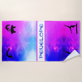 Girls Gymnastik Events Abstrakt Strandtuch (Vorderseite)