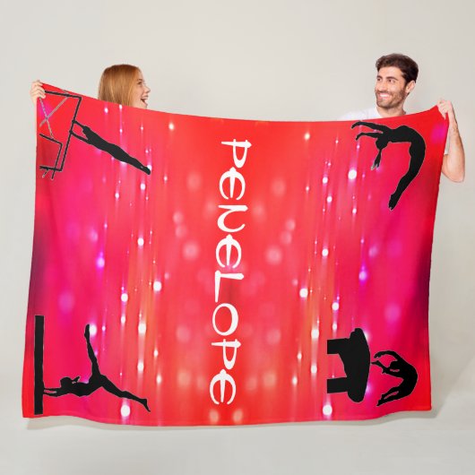 Girls Gymnastik Events Personalisiert Fleecedecke (Beispiel)