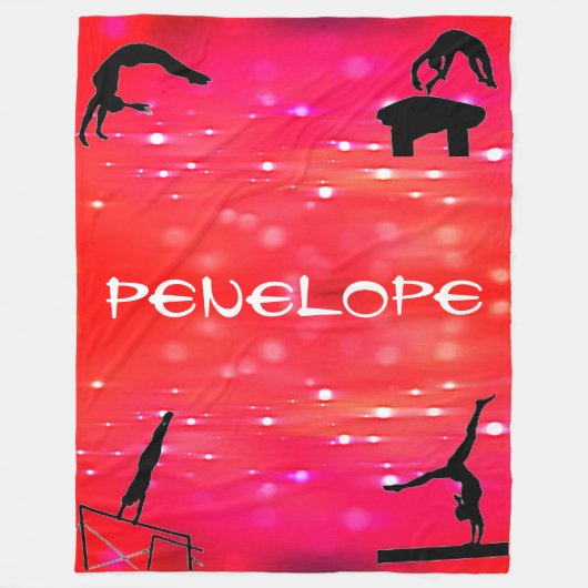 Girls Gymnastik Events Personalisiert Fleecedecke (Vorderseite)