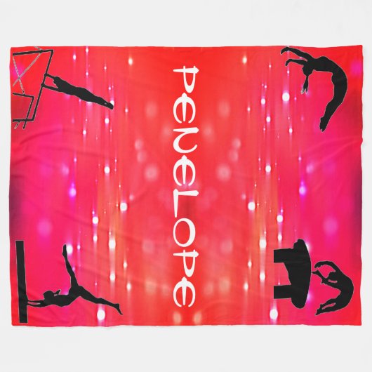 Girls Gymnastik Events Personalisiert Fleecedecke (Vorderseite (Horizontal))