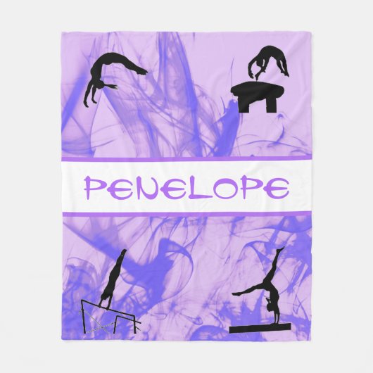 Girls Gymnastik Events Rätsel Lila Abstrakt Fleecedecke (Vorderseite)