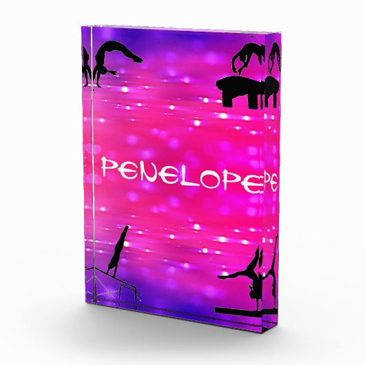 Girls Gymnastik Events Rosa / Lila Fotoblock (Rechts)