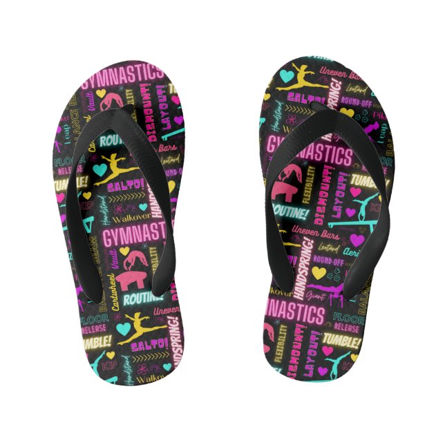 Girls Gymnastik Flip Flops Kinderbadesandalen (Fußbett)