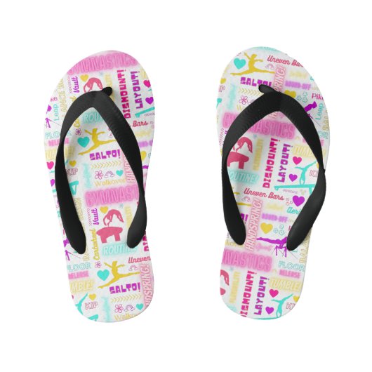 Girls Gymnastik Flip Flops Kinderbadesandalen (Fußbett)