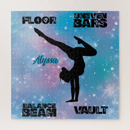 Girls Gymnastik Floor, Bars, Beam, Vault Pastel Puzzle (Vertikal)