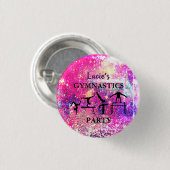 Girls Gymnastik Geburtstag Rustikale Sparkle Custo Button (Vorne & Hinten)