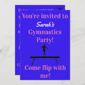 Girls Gymnastik Geburtstagsparty Einladungen (Vorne/Hinten)