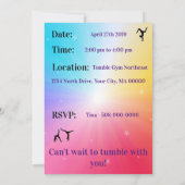 Girls Gymnastik Geburtstagsparty Einladungen (Rückseite)