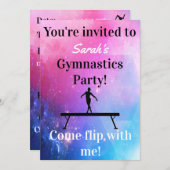 Girls Gymnastik Geburtstagsparty Einladungen (Vorne/Hinten)