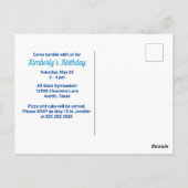 Girls Gymnastik Geburtstagsparty Lasst's Tumble Postkarte (Rückseite)