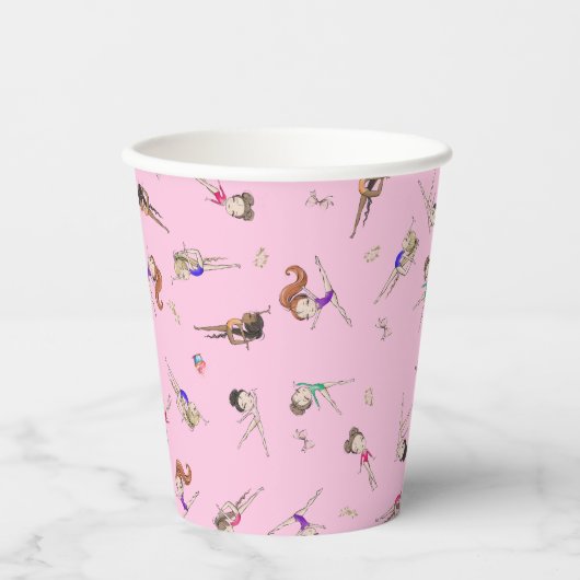 Girls Gymnastik Geburtstagsparty Paper Cups Pappbecher (Vorderseite)
