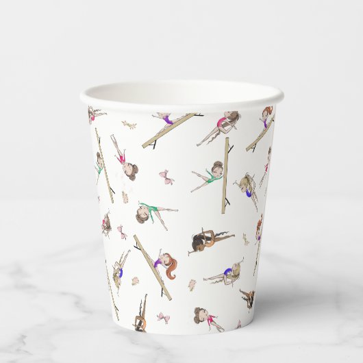 Girls Gymnastik Geburtstagsparty Pappbecher (Rückseite)