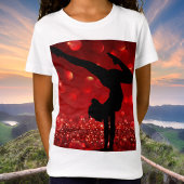 Girls Gymnastik Handstand Roter Schimmer T-Shirt