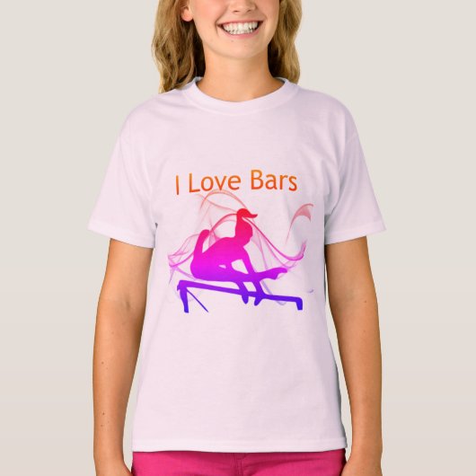 Girls Gymnastik I Liebe Bars Gymnast T - Shirt (Vorderseite)
