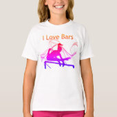 Girls Gymnastik I Liebe Bars Swirl Gymnast T - Shi T-Shirt (Vorderseite)