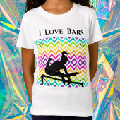 Girls Gymnastik I Liebe Bars Zickzack T - Shirt