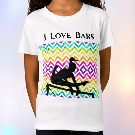 Girls Gymnastik I Liebe Bars Zickzack T - Shirt