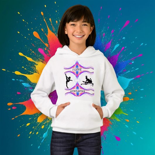 Girls Gymnastik "I Liebe Gymnastics" Hoodie