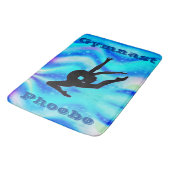 Girls Gymnastik Leap Custom Blue Bath Mat Badematte (Schrägansicht)