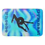 Girls Gymnastik Leap Custom Blue Bath Mat Badematte (Vorderseite)