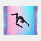 Girls Gymnastik Leap Pastel Fleece Blanket (Vorderseite (Horizontal))